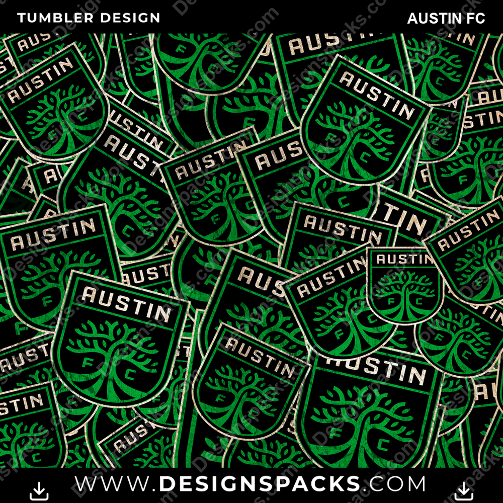 Soccer Logo BG Austin FC Tumbler Digital Wrap Design