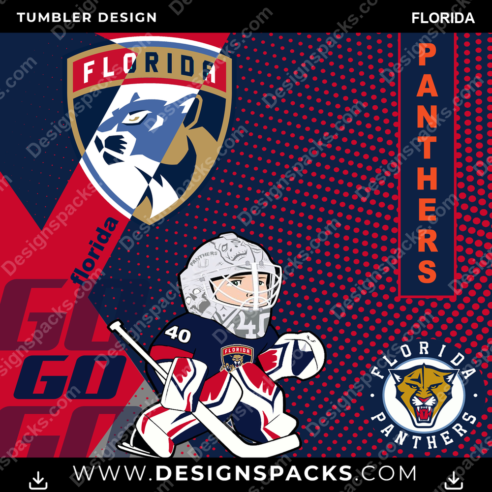 Ice Hockey GO Florida Tumbler Digital Wrap Design