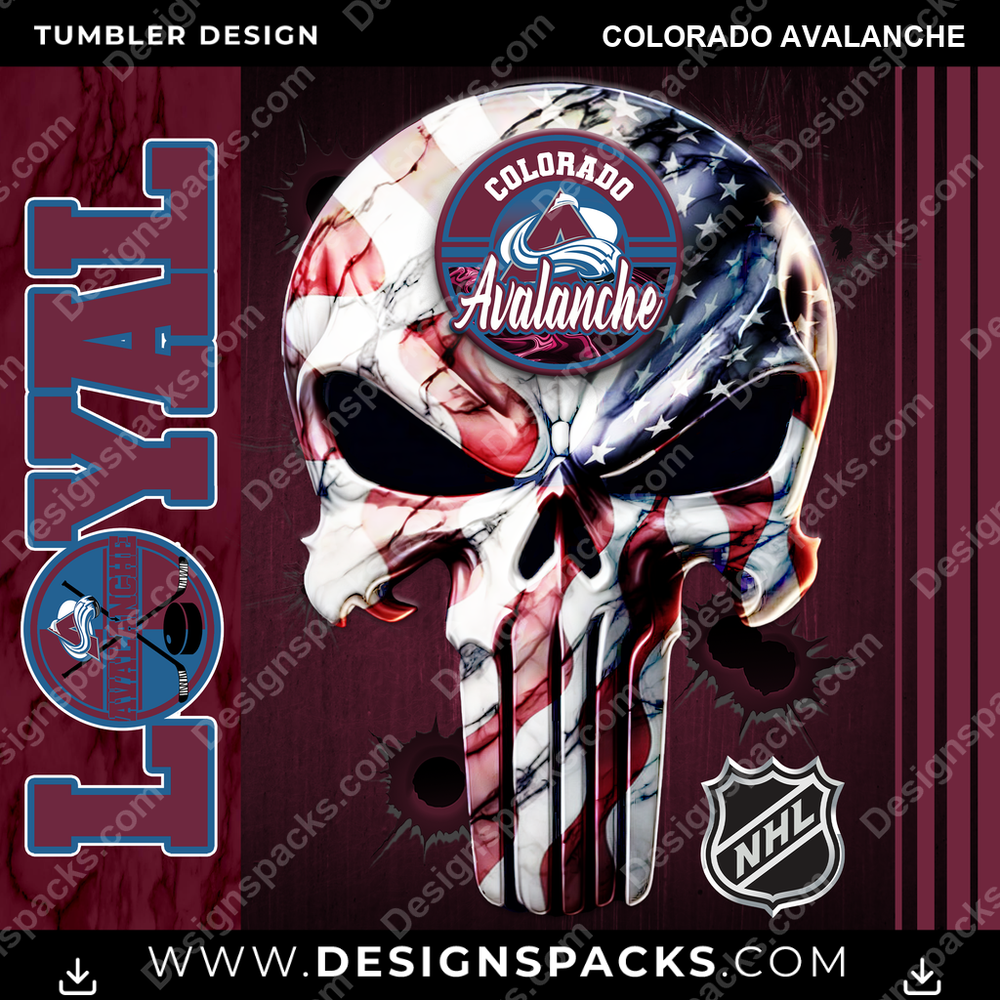 Hockey Loyal Colorado Avalanche Tumbler Digital Wrap Design