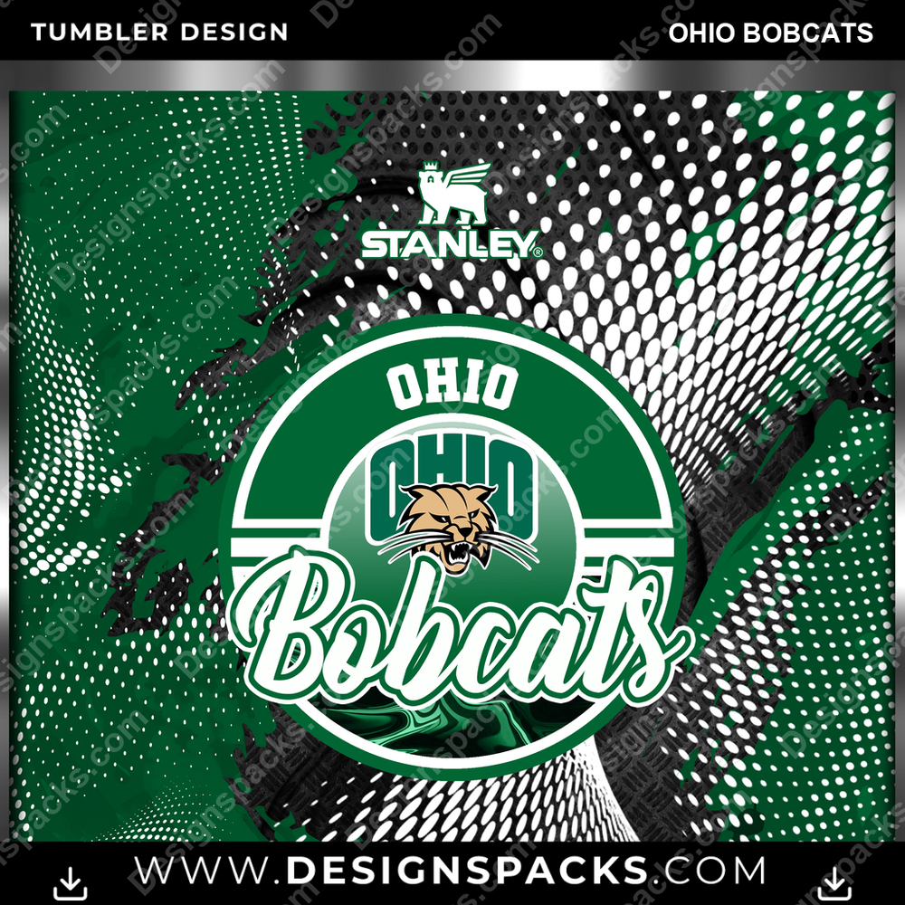 College Sport Stanley Ohio Bobcats Tumbler Digital Wrap Design