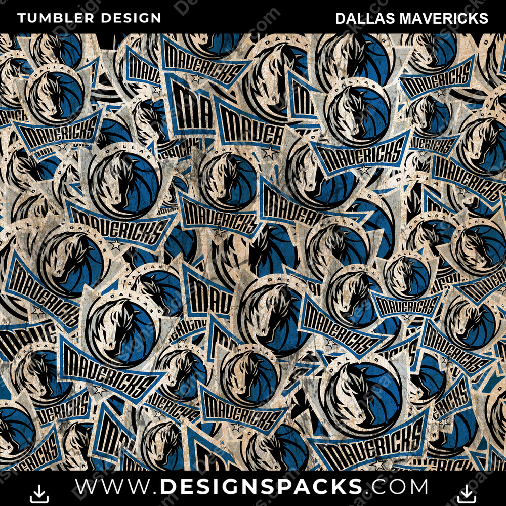 Basketball Logo BG Dallas Mavericks Tumbler Digital Wrap Design