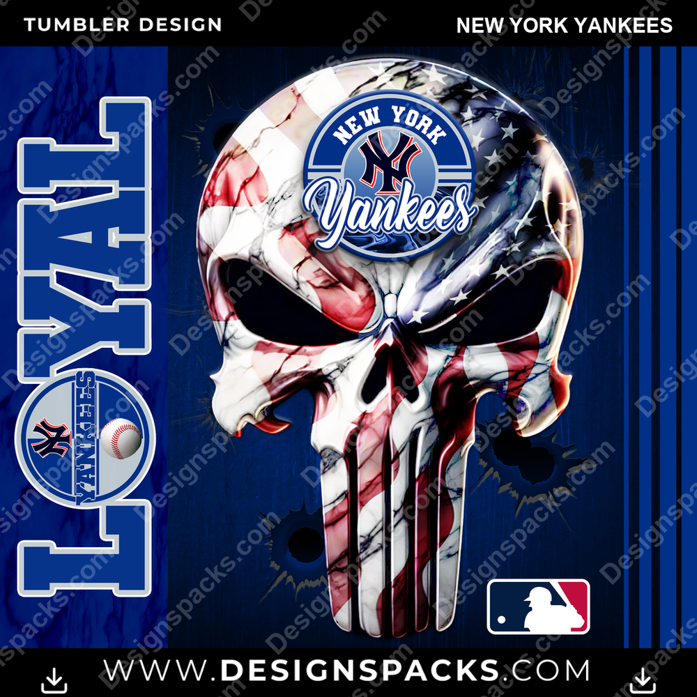 Baseball Loyal New York Yankees Tumbler Digital Wrap Design