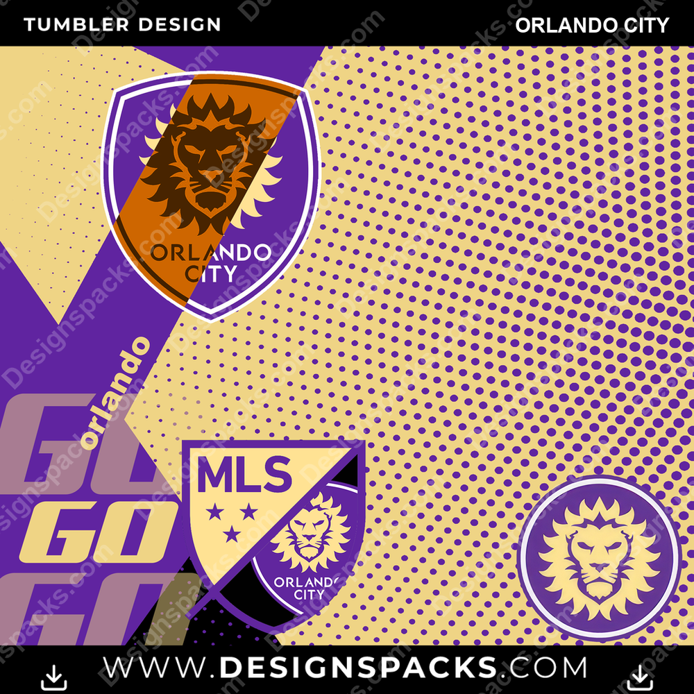 US Soccer GO Orlando City Tumbler Digital Wrap Design