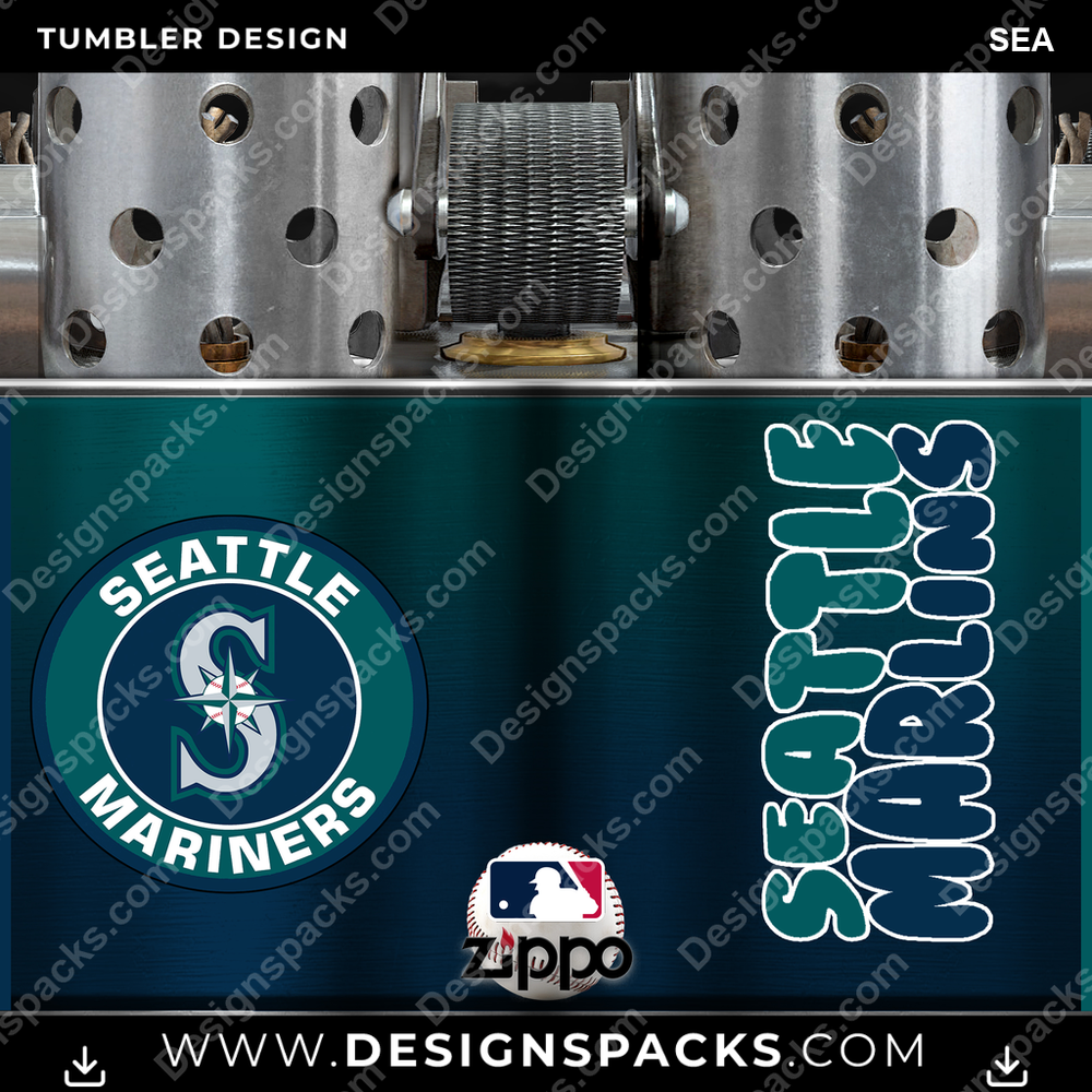 Baseball Zippo Lighter SEA Tumbler Digital Wrap Design