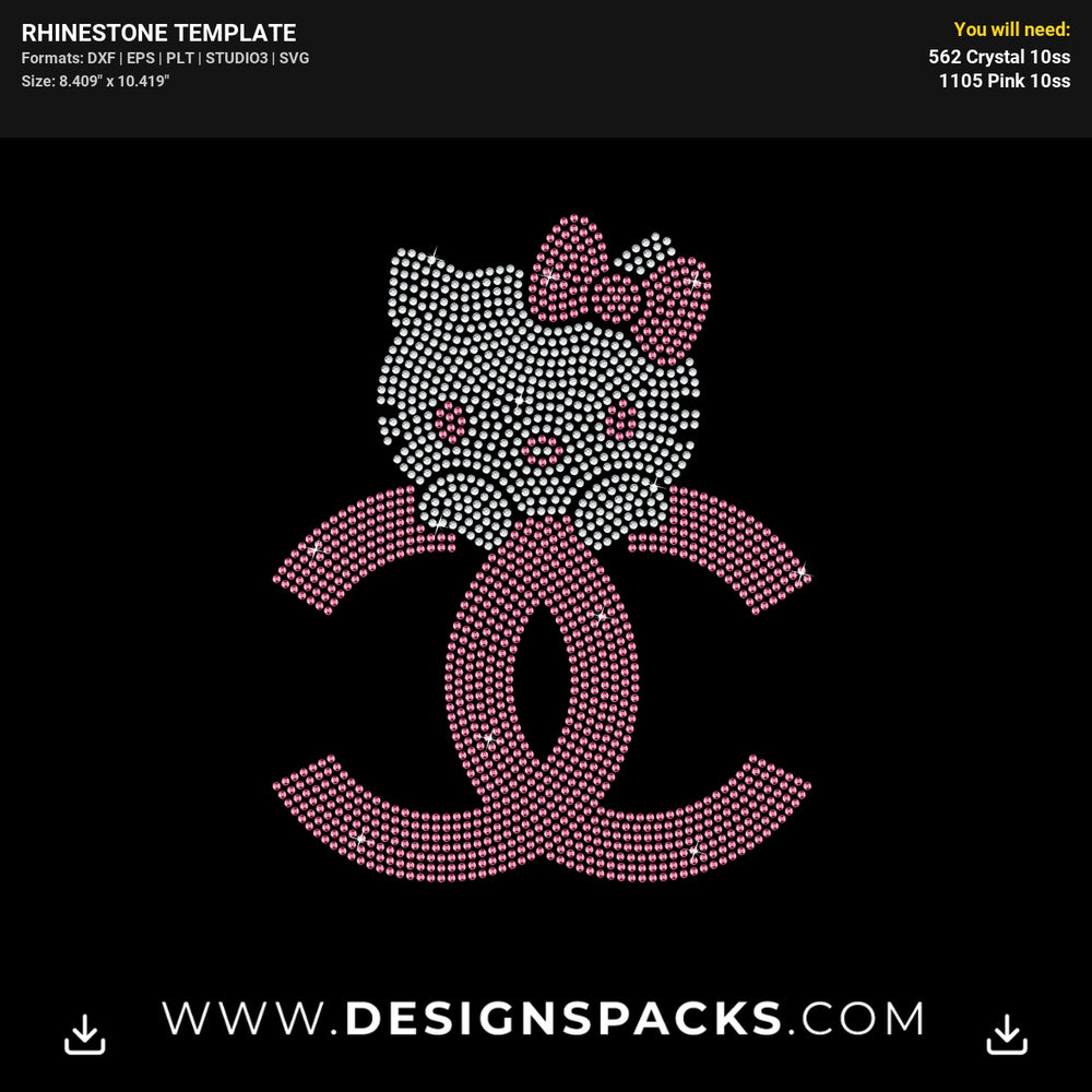 Chanel Hello Kitty Rhinestone Digital Template