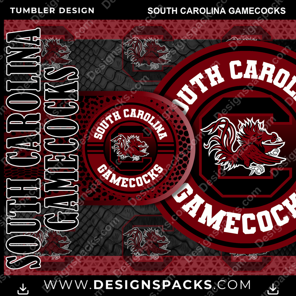 College Sport Hyper South Carolina Gamecocks Tumbler Digital Wrap Design