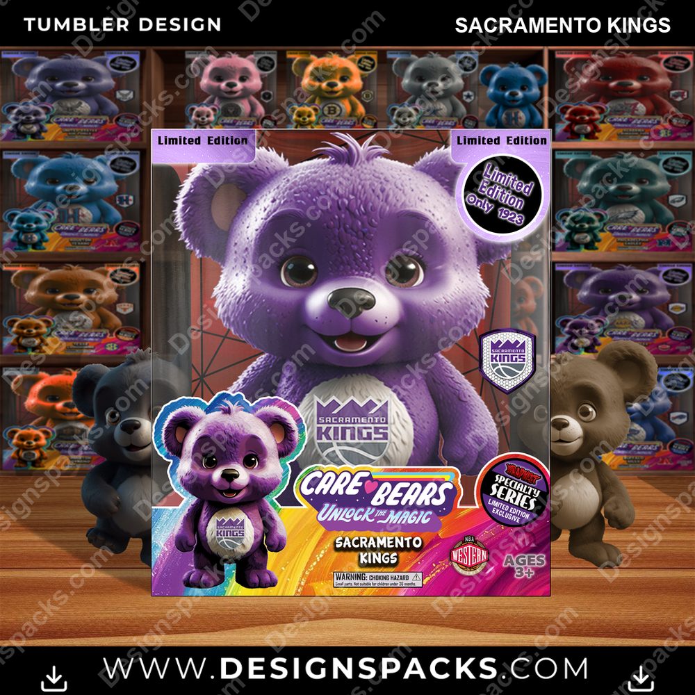 Basketball Care Bear Box Sacramento Kings NBA Basketball Tumbler Digital Wrap Design Download
