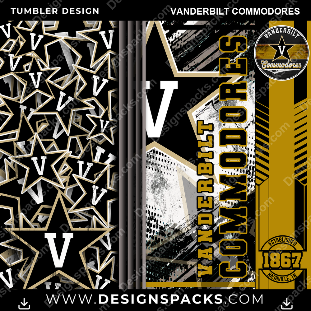 College Sport Sports Vanderbilt Commodores NCAA College Sport Tumbler Digital Wrap Design Download