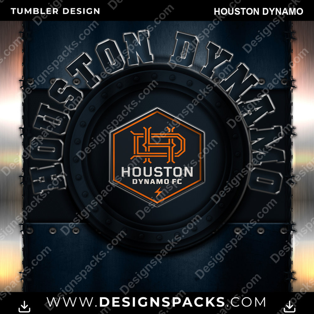 US Soccer Metal Houston Dynamo Tumbler Digital Wrap Design
