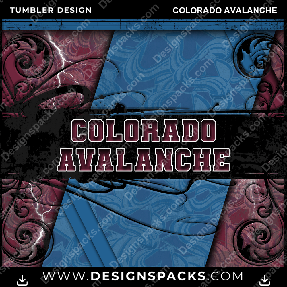 Hockey Elegant Colorado Avalanche Tumbler Digital Wrap Design