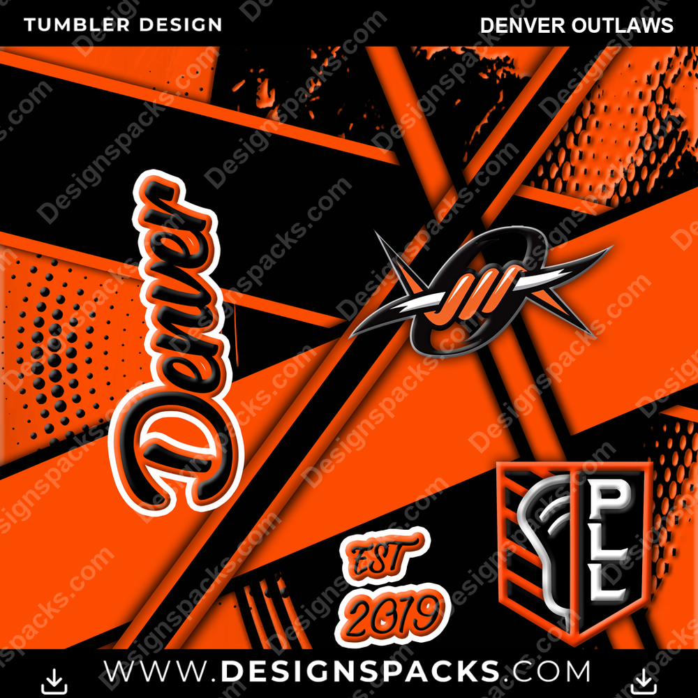 Lacrosse Team Sport Denver Outlaws Tumbler Digital Wrap Design