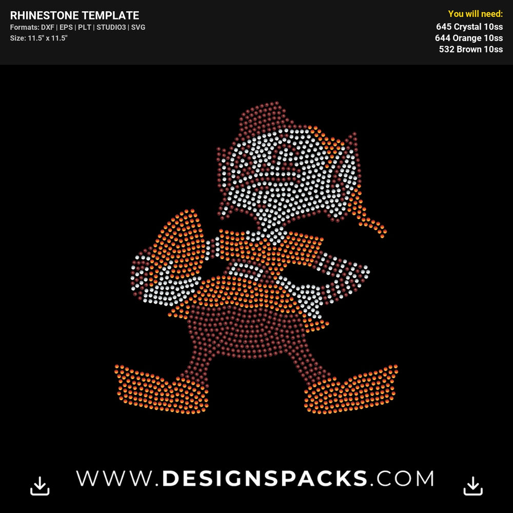 Cleveland Browns Elf Rhinestone Digital Template