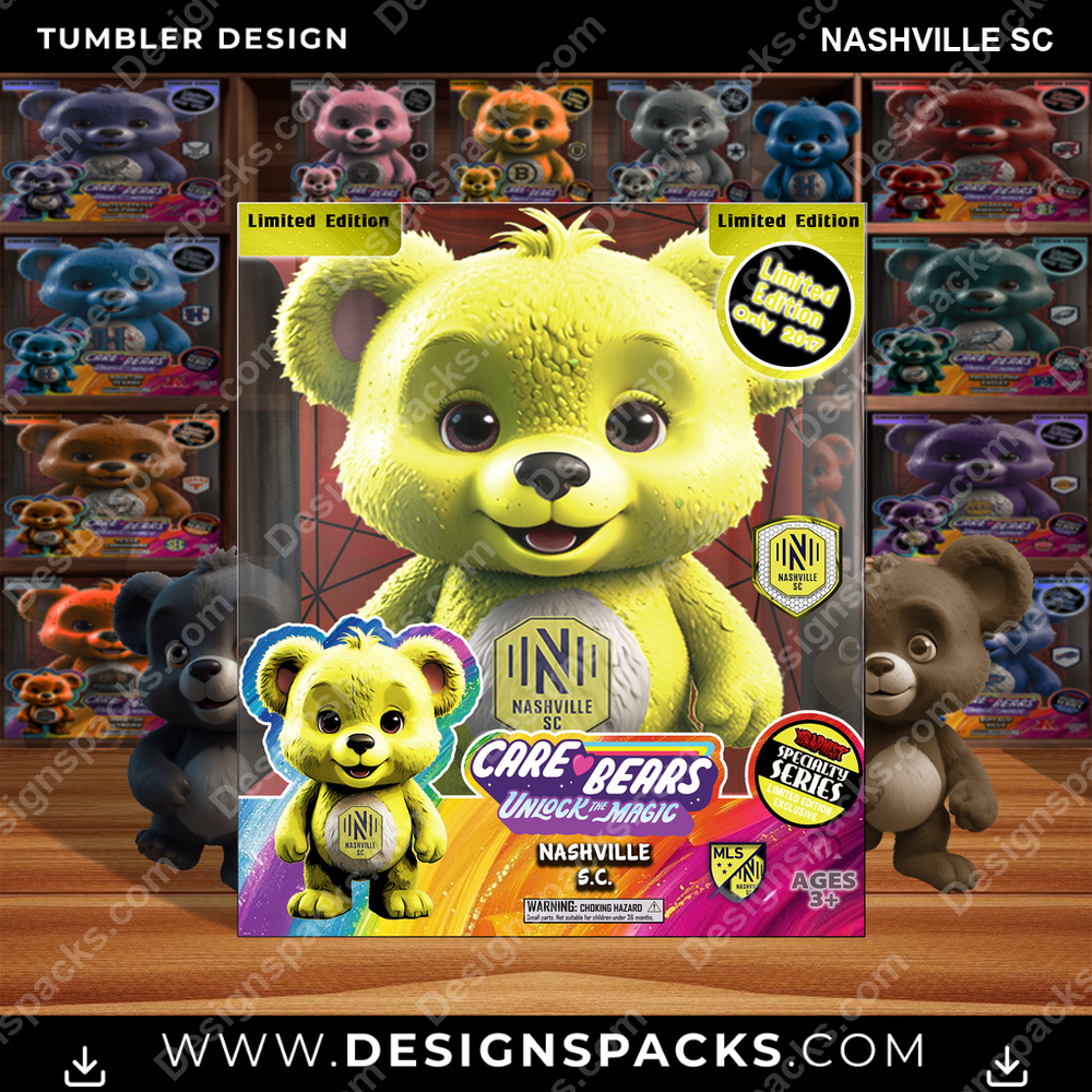 Soccer Care Bear Box Nashville SC Tumbler Digital Wrap Design