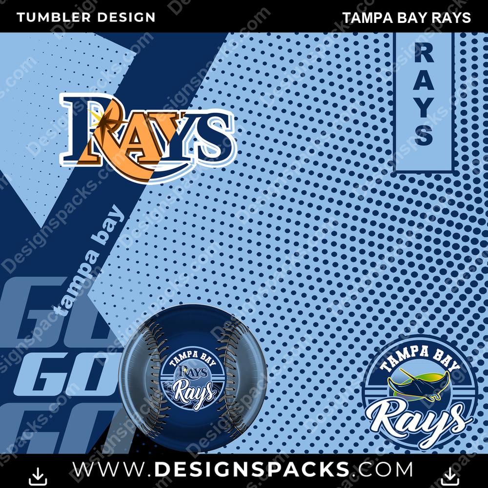 Baseball GO Tampa Bay Rays Tumbler Digital Wrap Design