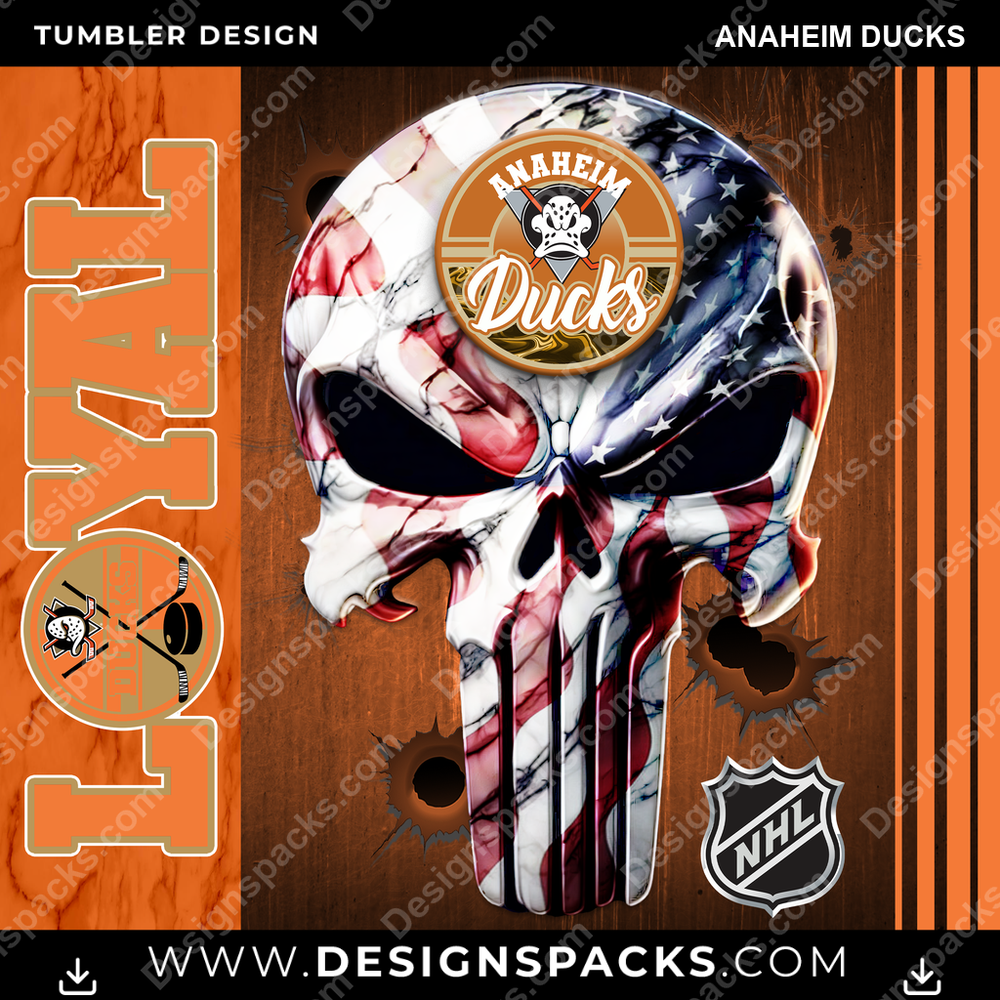 Hockey Loyal Anaheim Ducks Tumbler Digital Wrap Design
