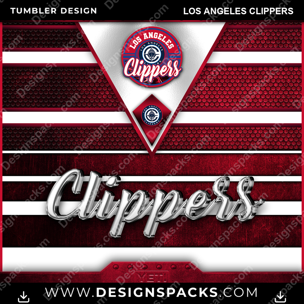 Basketball YETI Los Angeles Clippers Tumbler Digital Wrap Design