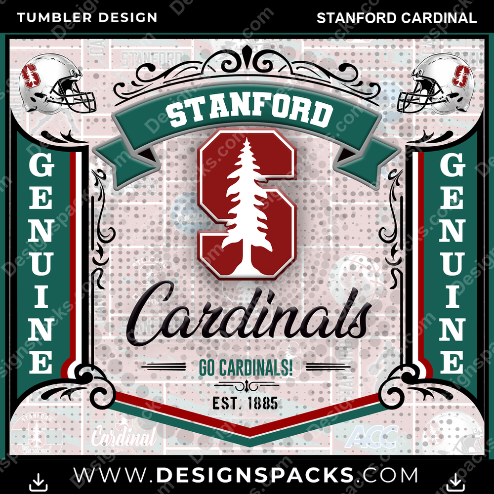 College Sport Bud Stanford Cardinal Tumbler Digital Wrap Design