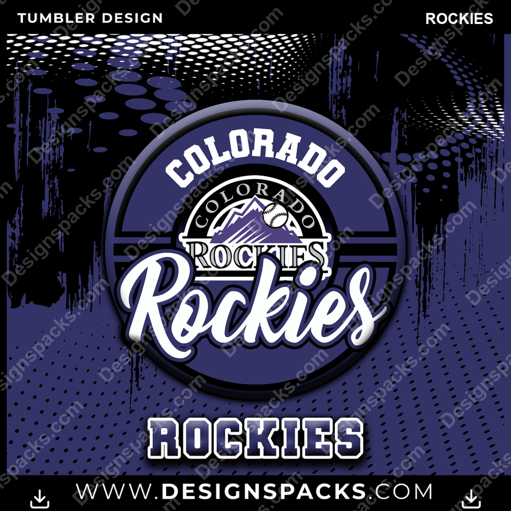 Baseball Dot Logo Rockies Tumbler Digital Wrap Design
