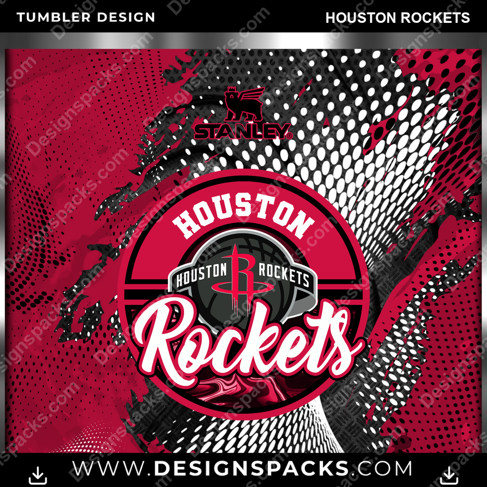 Basketball Stanley Houston Rockets Tumbler Digital Wrap Design