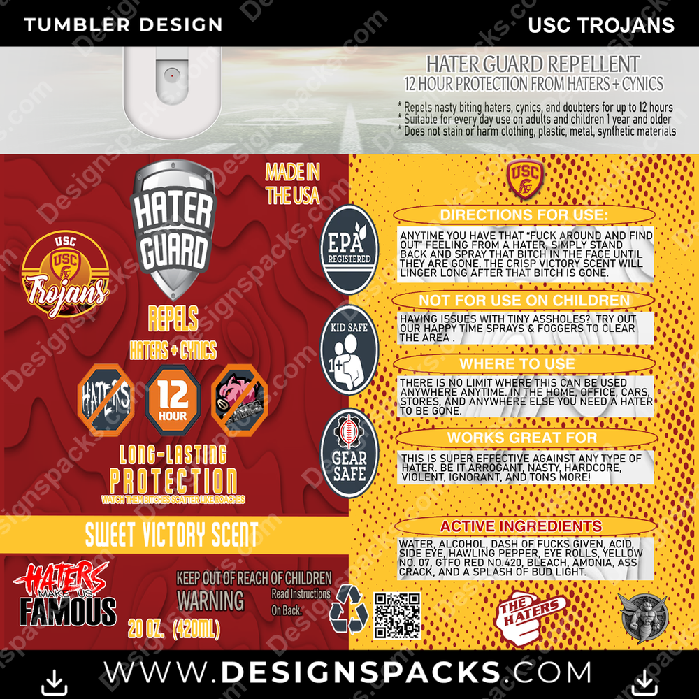College Sport Hater Guard USC Trojans NCAA College Sport Tumbler Digital Wrap Design Download