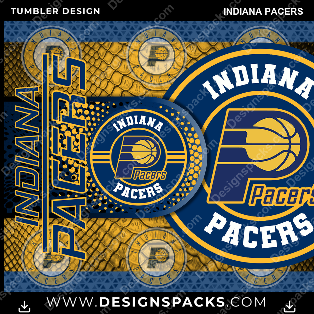 Basketball Hyper Indiana Pacers Tumbler Digital Wrap Design