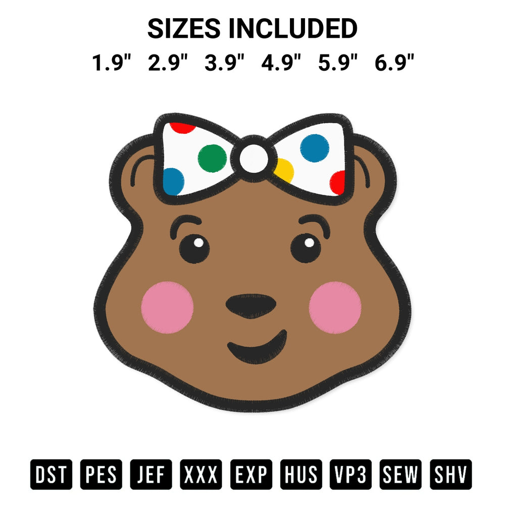 Transform your fabrics with the Pudsey Bear Blush Face Embroidery Design embroidery design. Instant access to premium digitized patterns at Designspacks.com. Available sizes: 1.9", 2.9", 3.9", 4.9", 5.9", 6.9".