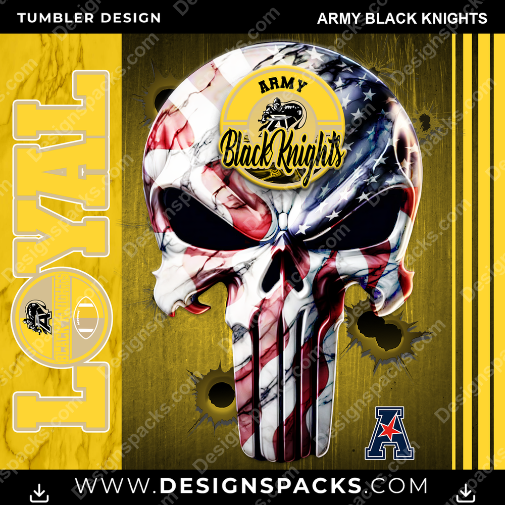 College Sport Loyal Army Black Knights NCAA College Sport Tumbler Digital Wrap Design Download