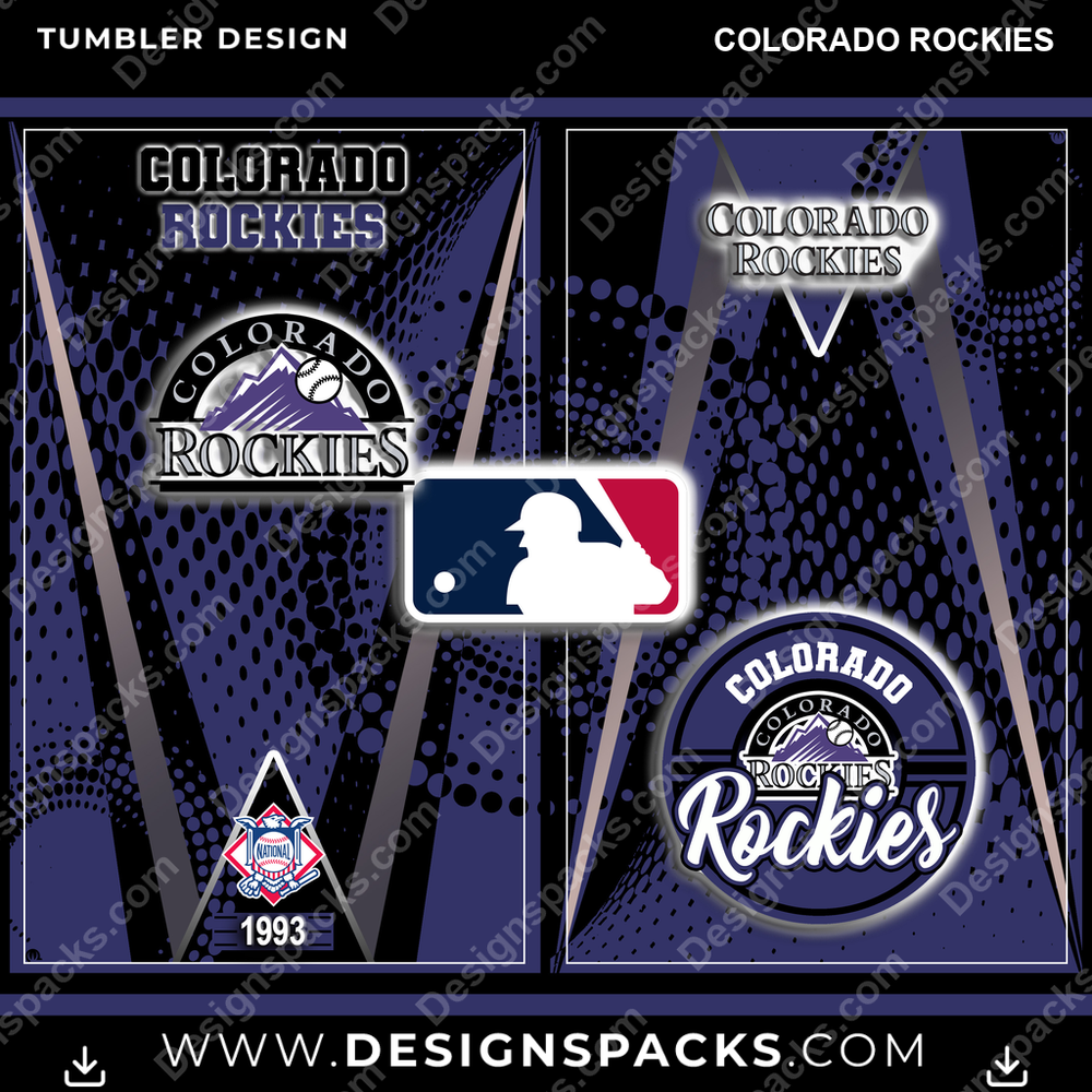 Baseball Team Logo Colorado Rockies Tumbler Digital Wrap Design