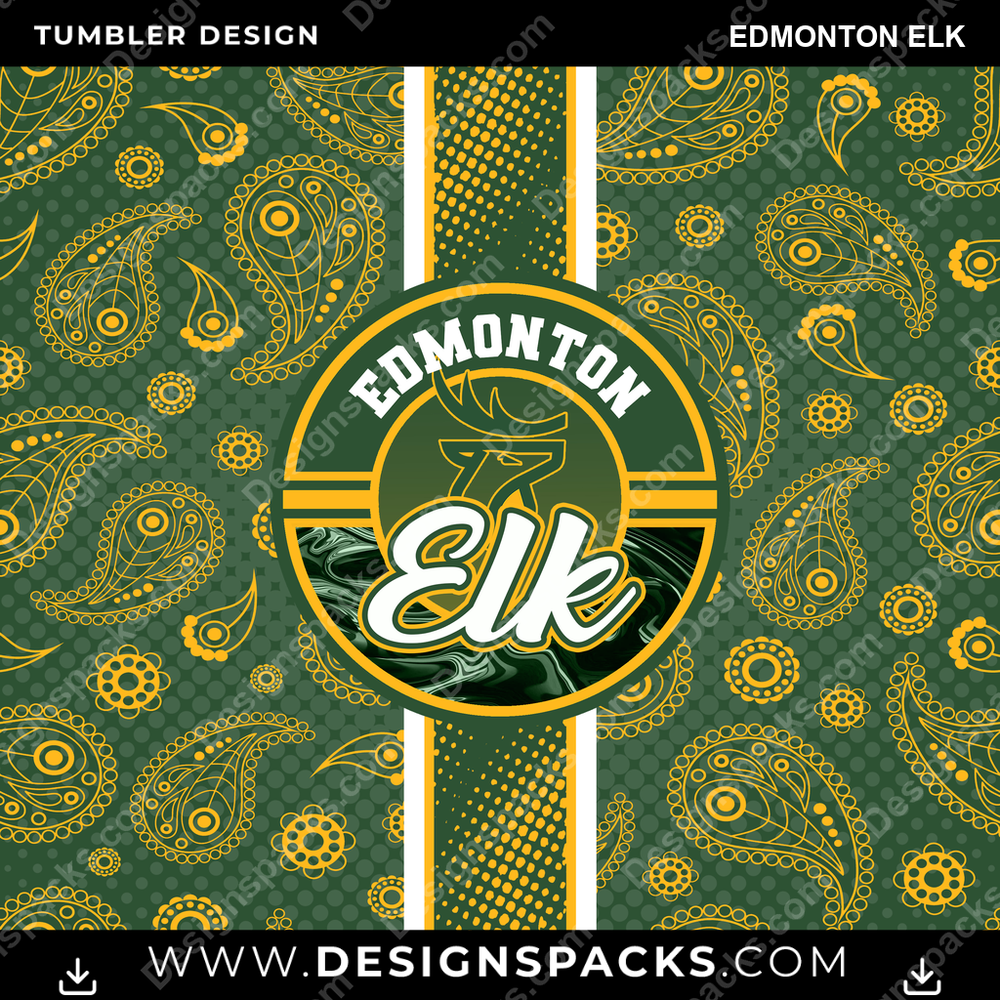 Canada Football Handkerchief Edmonton Elk CFL Canada Tumbler Digital Wrap Design Download