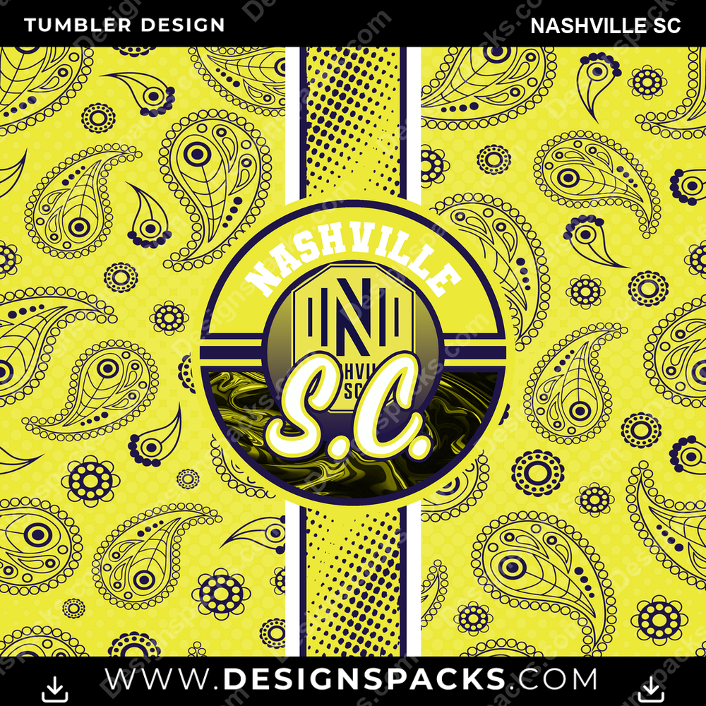 Soccer Handkerchief Nashville SC Tumbler Digital Wrap Design