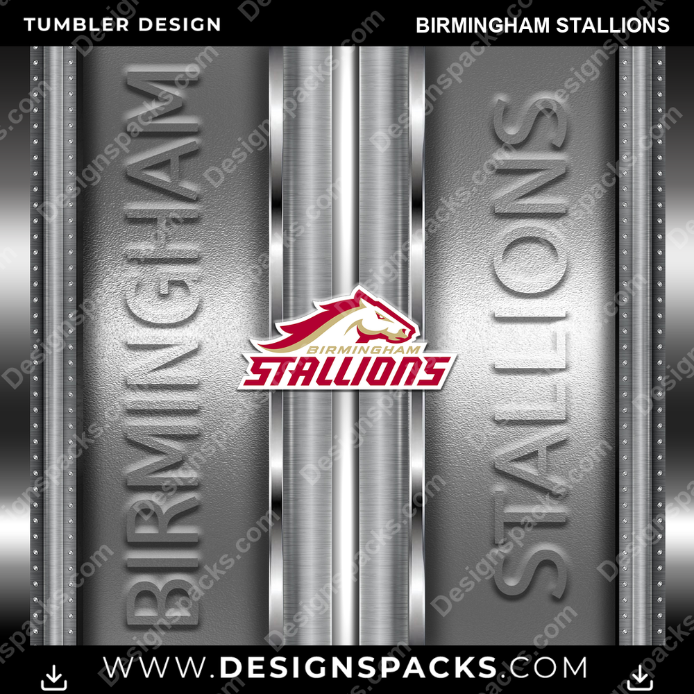 Canada Football Metallic Birmingham Stallions CFL Canada Tumbler Digital Wrap Design Download