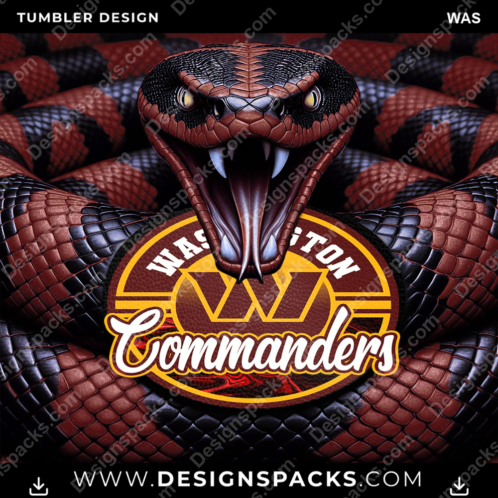 Football Rattle Snake WAS Tumbler Digital Wrap Design