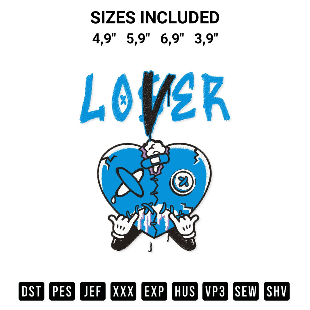 Shop the Tee 5 Retro Racer Blue Loser Lover Heart Logo Embroidery Design machine embroidery pattern at Designspacks.com. Beautifully digitized for flawless stitching on any fabric. Available sizes: 4,9", 5,9", 6,9", 3,9".