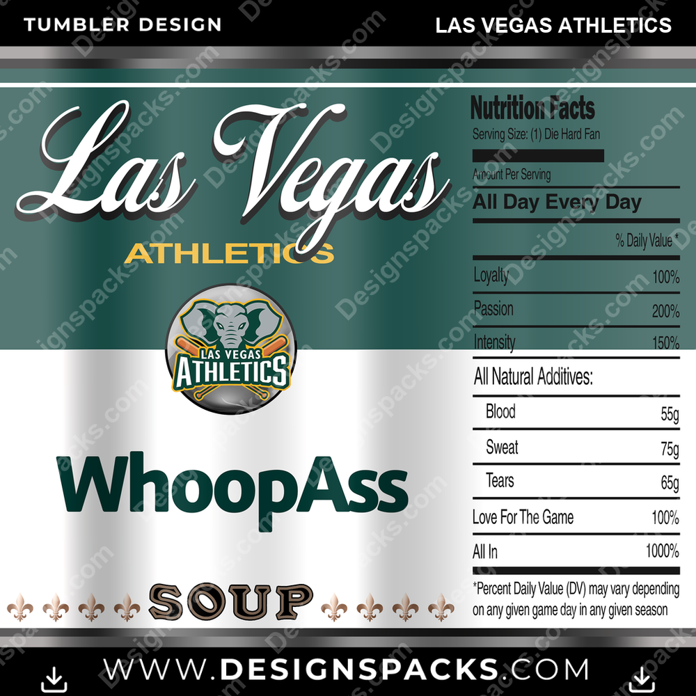 Baseball Soup Can Las Vegas Athletics Tumbler Digital Wrap Design