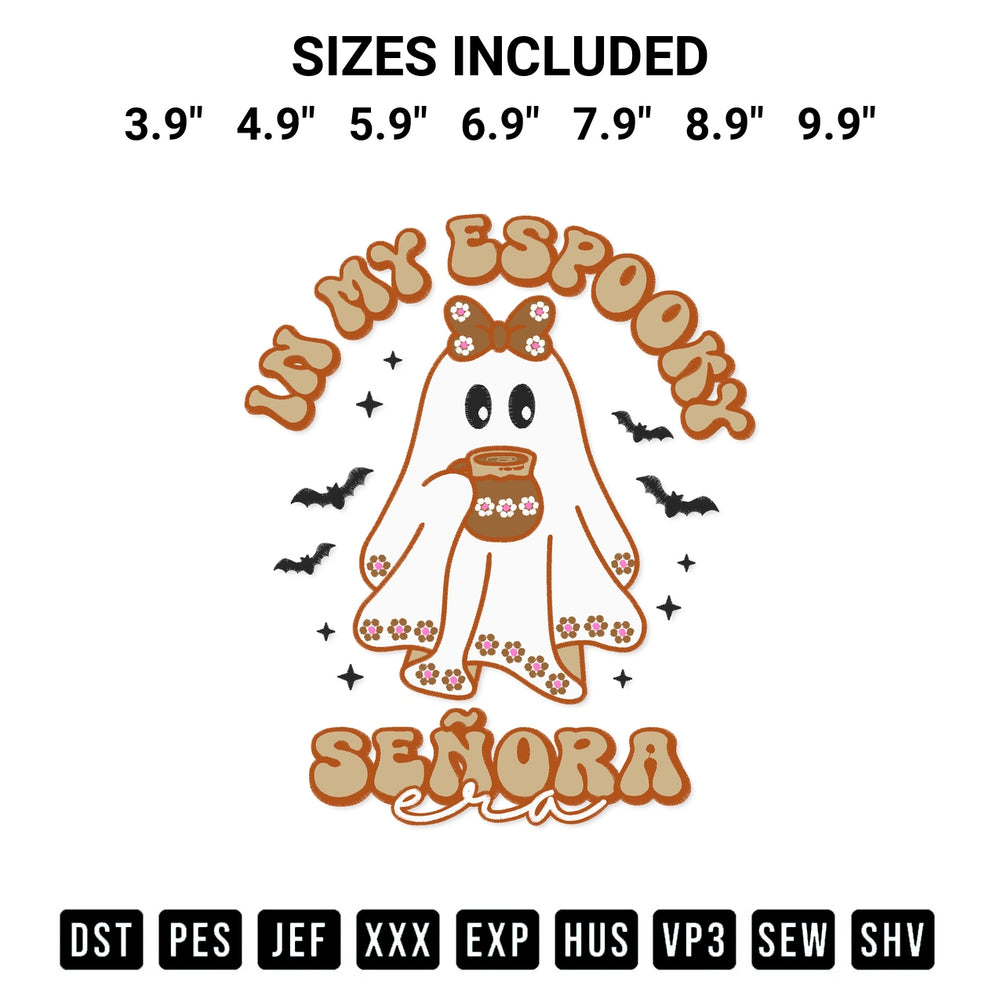 Looking for the perfect pattern? Download the In My Espooky Senora Era Embroidery Design embroidery design today at Designspacks.com. Crisp, clean stitching guaranteed. Available sizes: 3.9", 4.9", 5.9", 6.9", 7.9", 8.9", 9.9".
