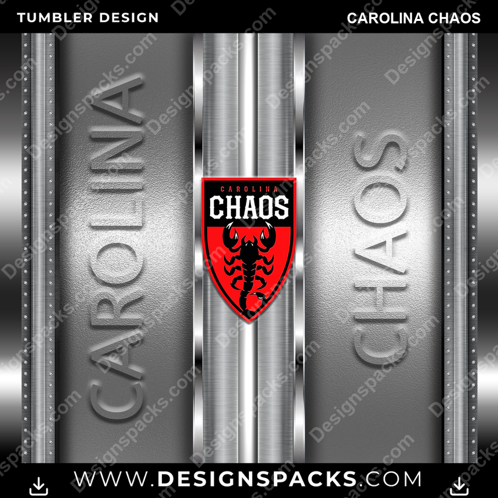 Lacrosse Metallic Carolina Chaos Tumbler Digital Wrap Design