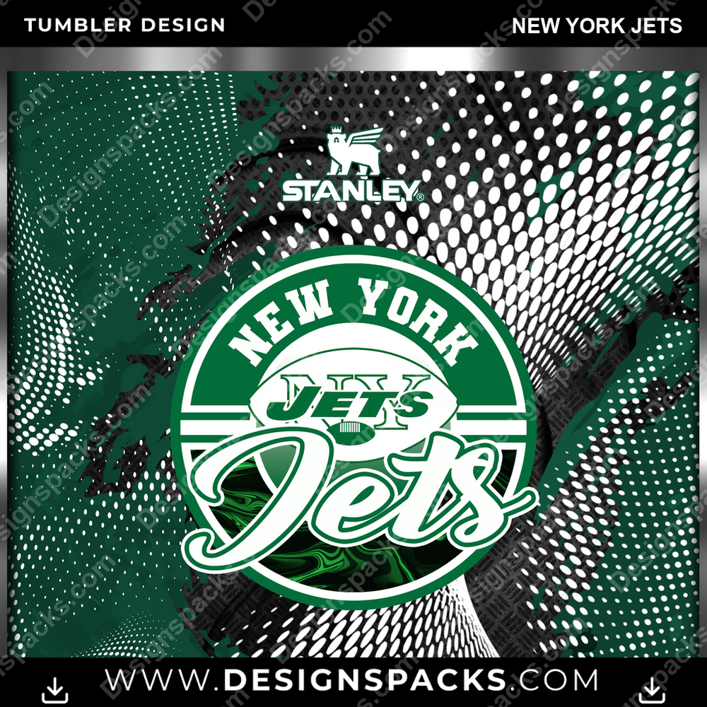 Football Stanley New York Jets NFL Football Tumbler Digital Wrap Design Download