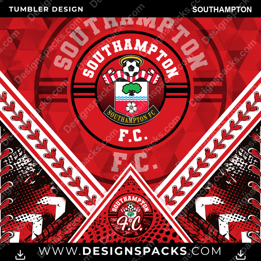 Soccer UK Diamond Southampton Tumbler Digital Wrap Design