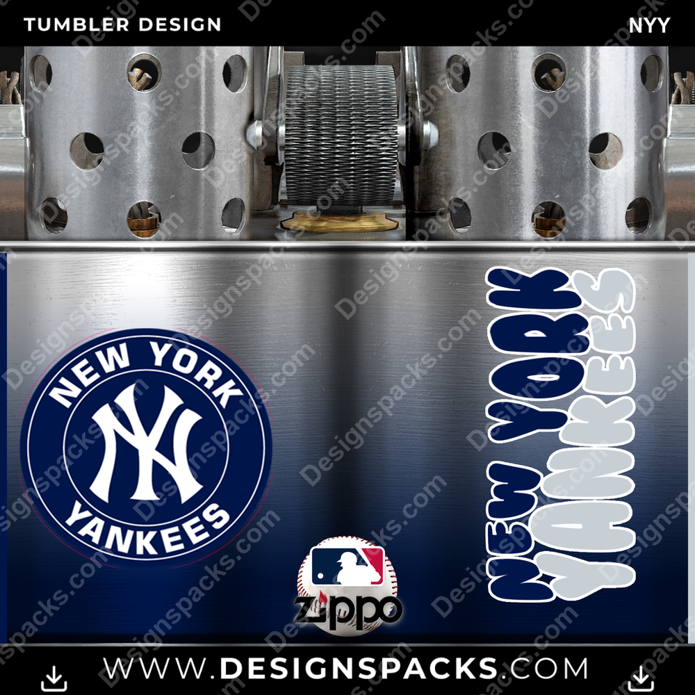 Baseball Zippo Lighter NYY Tumbler Digital Wrap Design