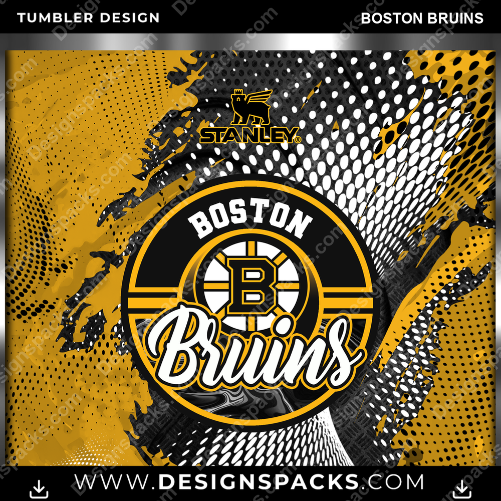 Ice Hockey Stanley Boston Bruins NHL Hockey Tumbler Digital Wrap Design Download
