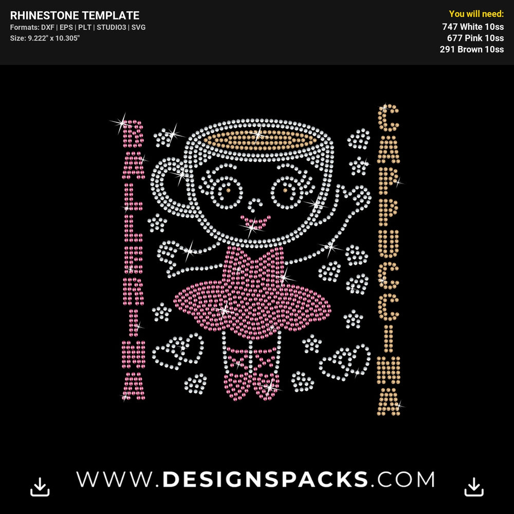 Ballerina Cappuccina Rhinestone Digital Template