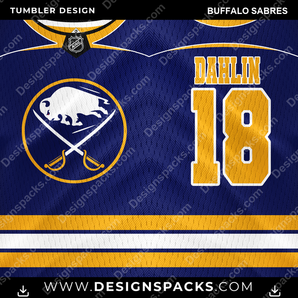 Hockey Jersey Buffalo Sabres Tumbler Digital Wrap Design