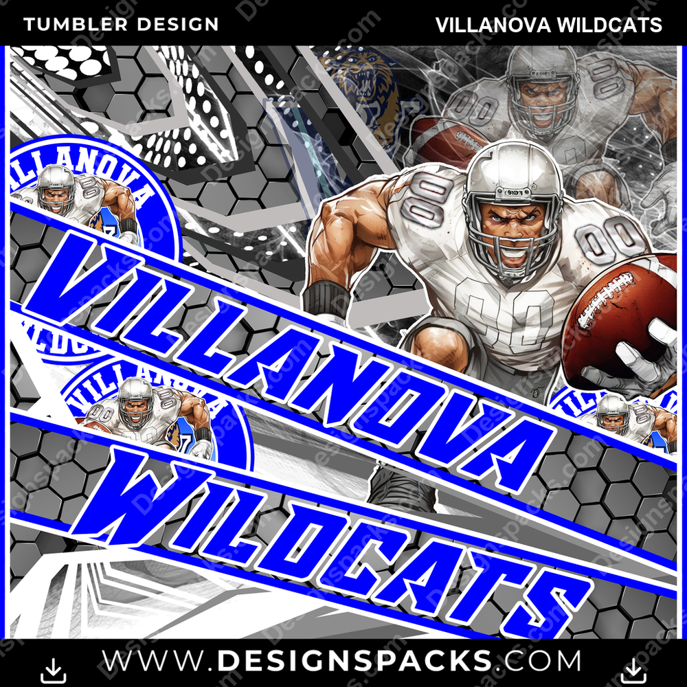 College Sport Fathead Villanova Wildcats NCAA College Sport Tumbler Digital Wrap Design Download