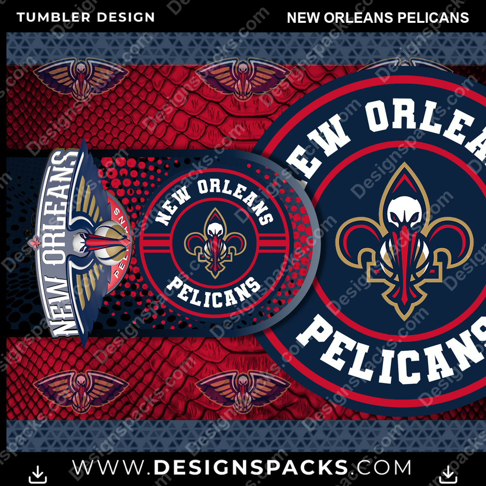 Basketball Hyper New Orleans Pelicans Tumbler Digital Wrap Design