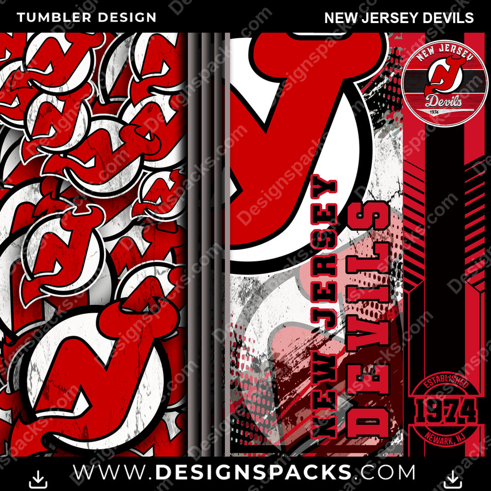 Hockey Sports New Jersey Devils Tumbler Digital Wrap Design