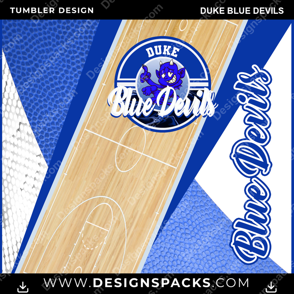 College Sport BB Court Duke Blue Devils NCAA College Sport Tumbler Digital Wrap Design Download