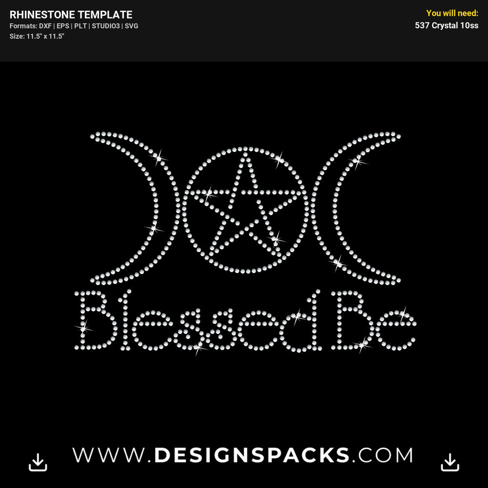 Blessed Witch Pangan Moom Rhinestone Digital Template