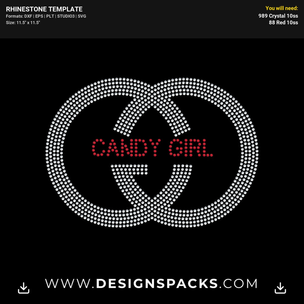 Candy Girl Cg Rhinestone Digital Template