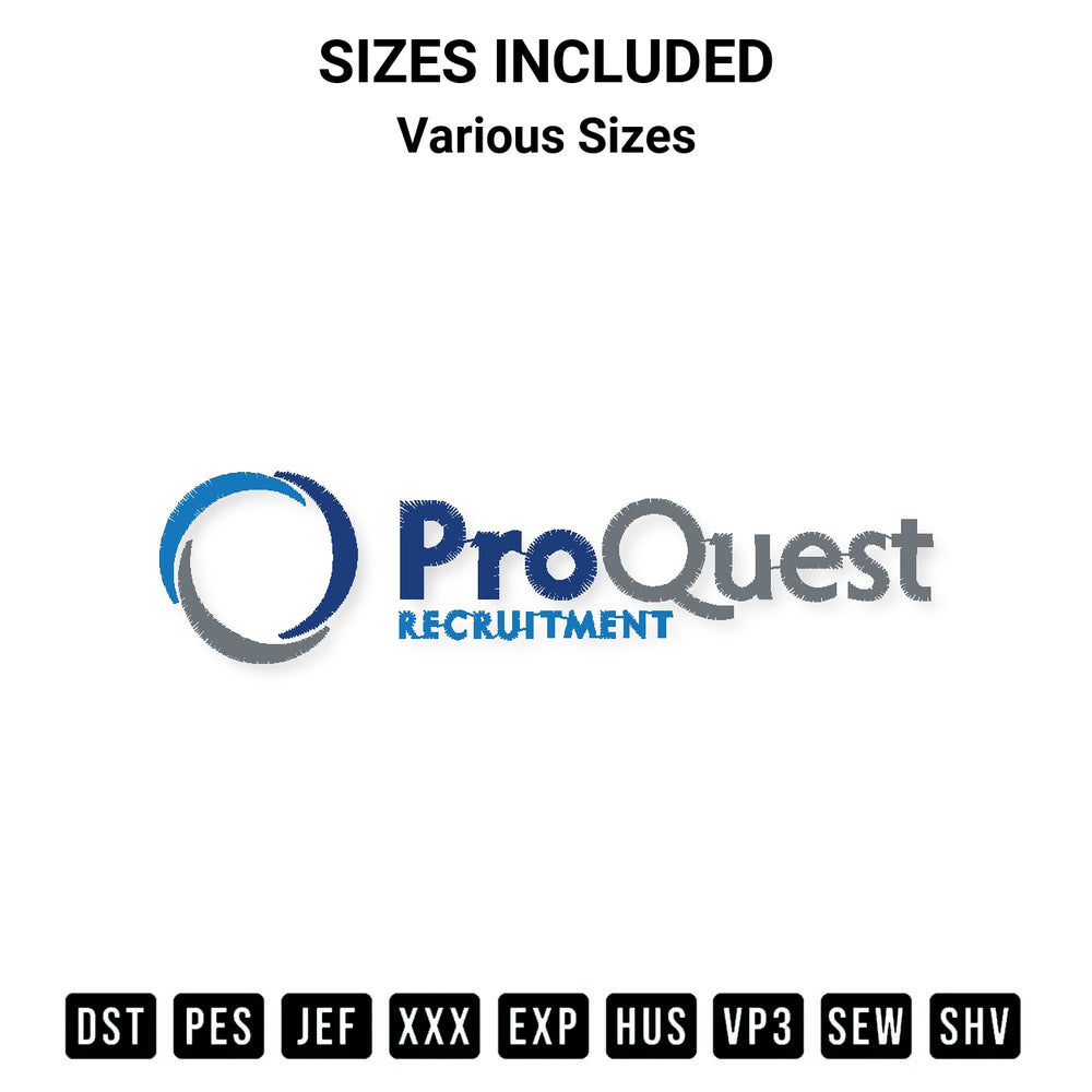 Download the Proquest Recruitment Embroidery Design machine embroidery design exclusively at Designspacks.com. Premium digitized pattern for apparel and DIY crafts. Available sizes: Various Sizes.