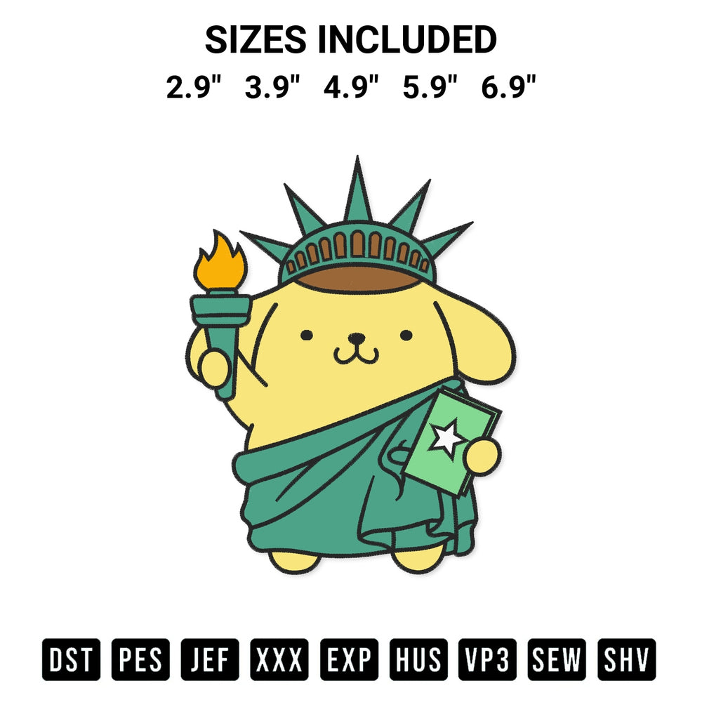 Elevate your next project with our Pompompurin Statue Of Liberty Embroidery Design embroidery file. Shop high-quality digital patterns instantly at Designspacks.com. Available sizes: 2.9", 3.9", 4.9", 5.9", 6.9".